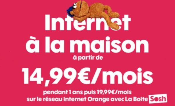 Box Internet en promo : 15€/mois pour l'offre Sosh ADSL ou fibre