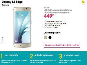 De 50€ à 100€ remboursés sur les Samsung Galaxy S6 Edge, S7 et S7 Edge chez Sosh, RED, B&You...
