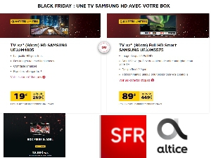 Promotions à vie sur les offres internet chez SFR pour Noël et offres TV Samsung Black Friday