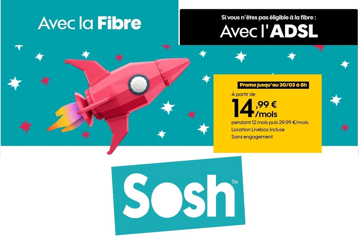 La Boîte Sosh en promo à seulement 14,99€/mois