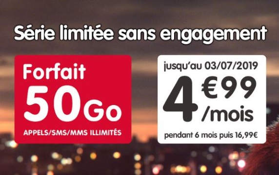 Forfait pas cher : 50 Go à 5€/mois, l'abonnement 4G à prix choc de NRJ Mobile