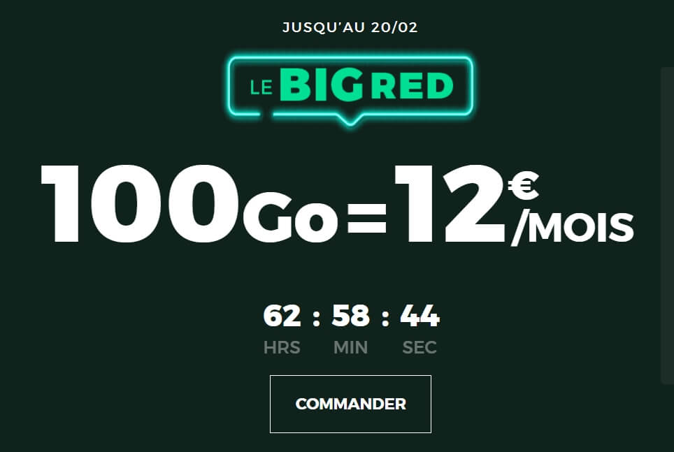 Forfait 100 Go à 12€/mois : RED sort la promo de l'année, 3 jours pour en profiter