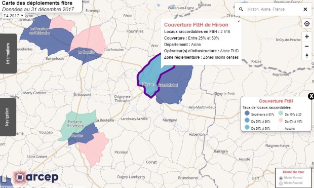 Fibre optique en zone rurale : les communes les plus gâtées au 4e trimestre 2017