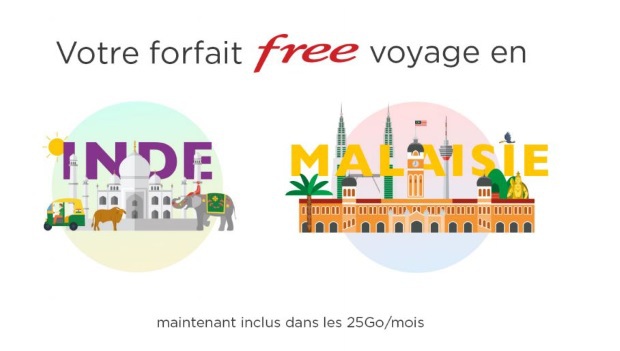 Free inclut la data depuis l'Inde et la Malaisie dans son forfait à 19,99