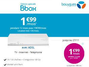 Retour de la Bbox à 1,99€/mois en ADSL, en promotion et sans frais de mise en service