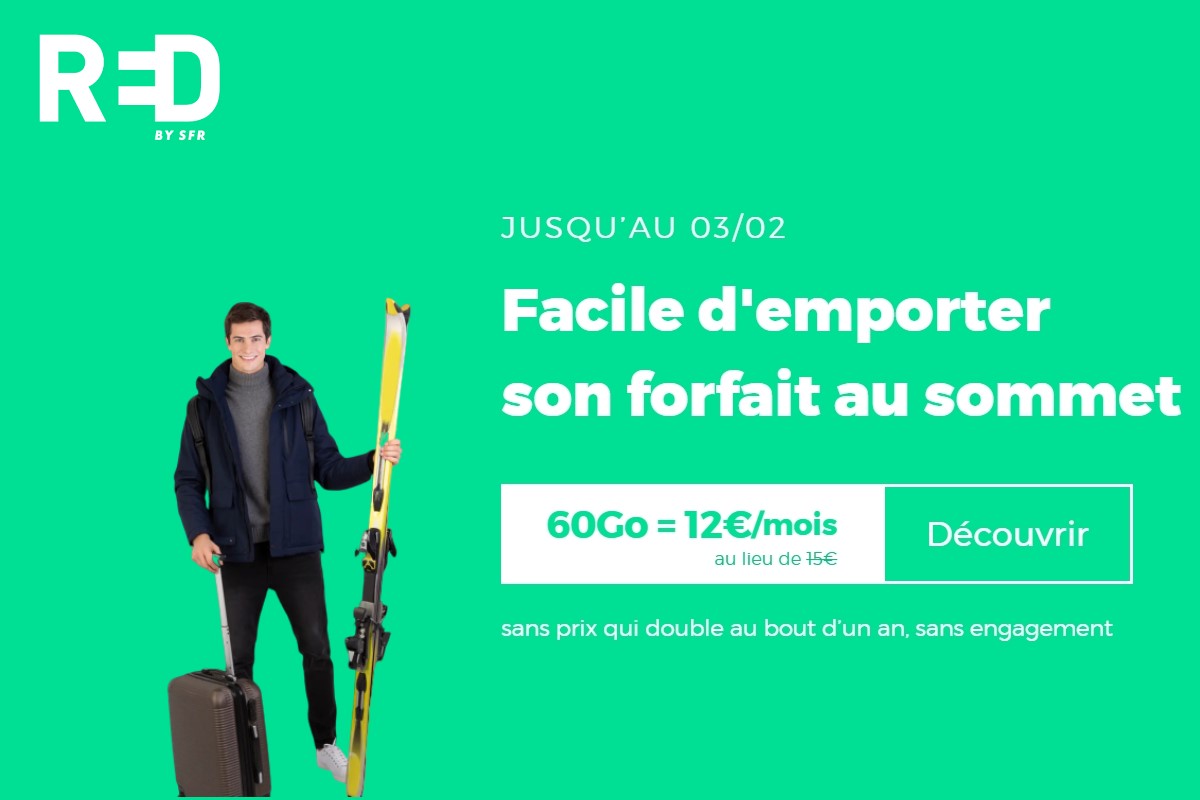 Forfait mobile : dernier jour pour profiter de l'offre RED 60 Go à 12€/mois
