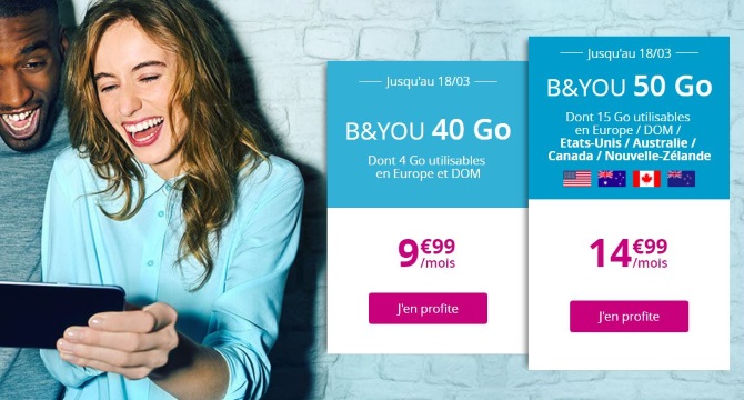 Forfait Bouygues : l'offre B&You 50 Go spécial voyage à 15 euros prolongée, avec de nouvelles destinations