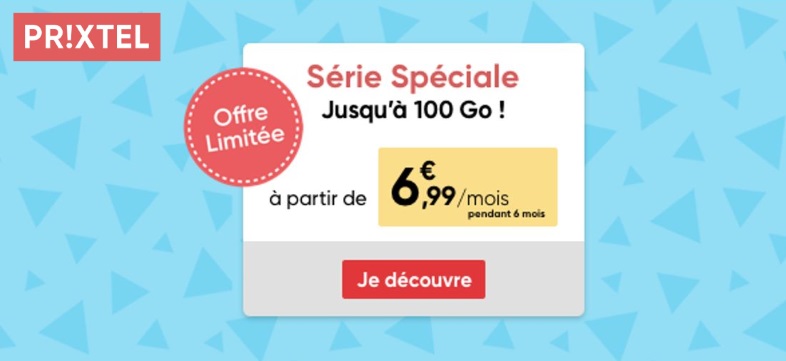 Prixtel : un forfait en promo dès 6,99 euros/mois et jusqu'à 100 Go sur les réseaux SFR ou Orange