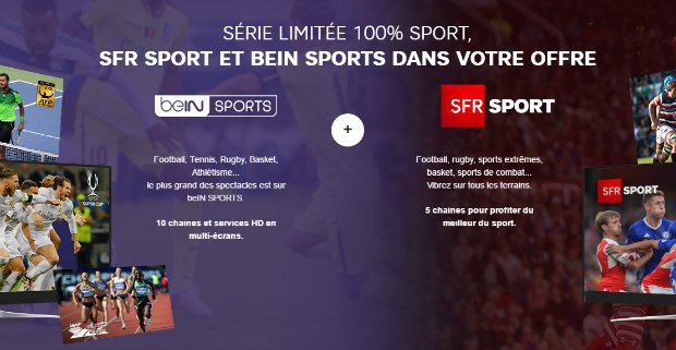 Internet SFR : BeIN Sports et SFR Sport inclus à vie Power Mini en promo à 19,99€/mois !