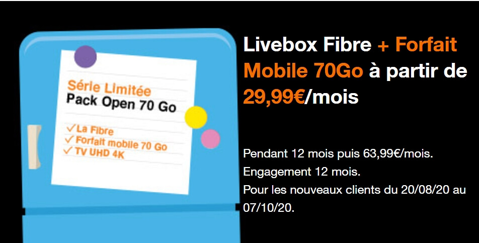 Orange : Internet + forfait 70Go à 30€/mois pendant quelques jours encore