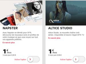 Napster et Altice Studio : prix en baisse de 90% pendant 3 mois chez SFR