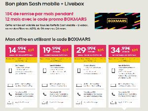 Promotion sur les offres Sosh mobile + Livebox