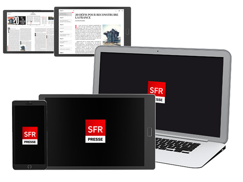 SFR Presse : l'offre de magazines et de journaux de SFR en illimité