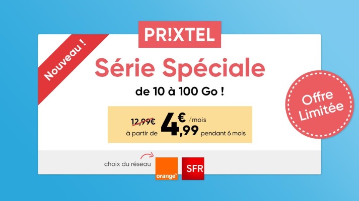 Forfait en promo : dès 5 euros et jusqu'à 100 Go, la série spéciale Prixtel encore moins chère