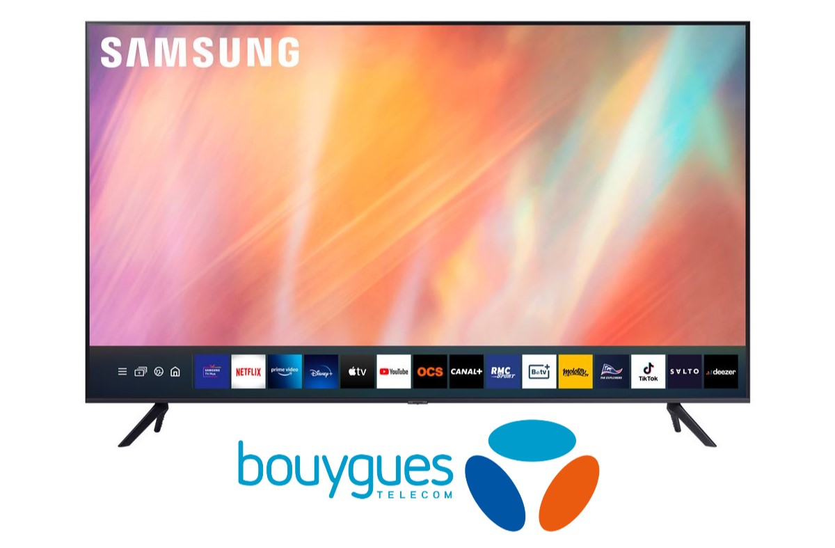Smart TV de Samsung avec logo de Bouygues Telecom, car retour des ventes flash