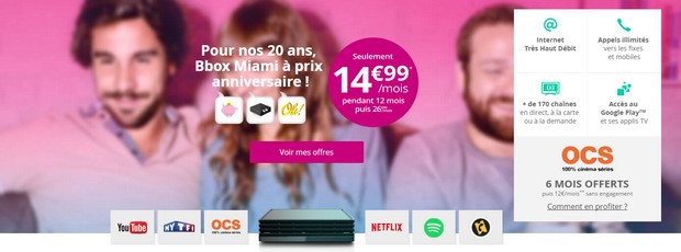 Bouygues casse le prix de sa Bbox Miami et lance son offre Fibre en zone moyennement dense