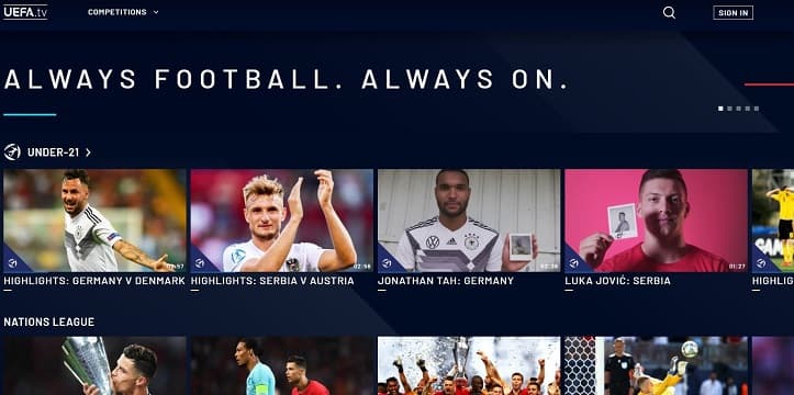 UEFA.tv, le nouveau service de vidéo en streaming de l'UEFA