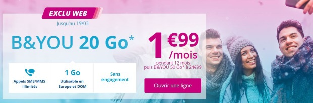Forfaits mobiles Bouygues : 2€/mois pour 20 Go pendant un an ou 10€ pour 30 Go à vie ?