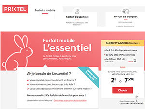 Forfaits Prixtel Essentiel ou Complet : à partir de 2€ sur les réseaux 4G SFR ou Orange