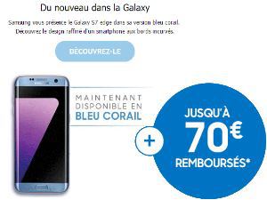 Réductions sur les derniers smartphones 4G, dont le tout nouveau Samsung Galaxy S7 Edge bleu corail