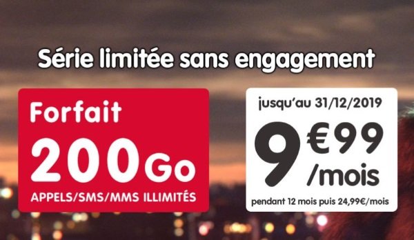 Forfait en promo : 200 Go à 9,99€ par mois, l'offre data XXL de NRJ Mobile