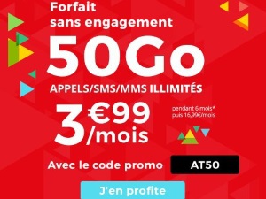 Mobile : Auchan Télécom brade son forfait 50 Go à 3,99€ pendant six mois