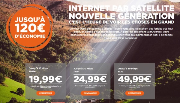 Internet par satellite : les offres illimitées de Bigblu en promo à partir de 20€/mois