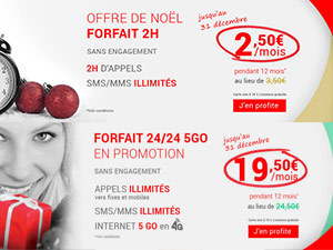 Les forfaits sans engagement Coriolis en double promotion pour Noël à partir de 2,50 euros !