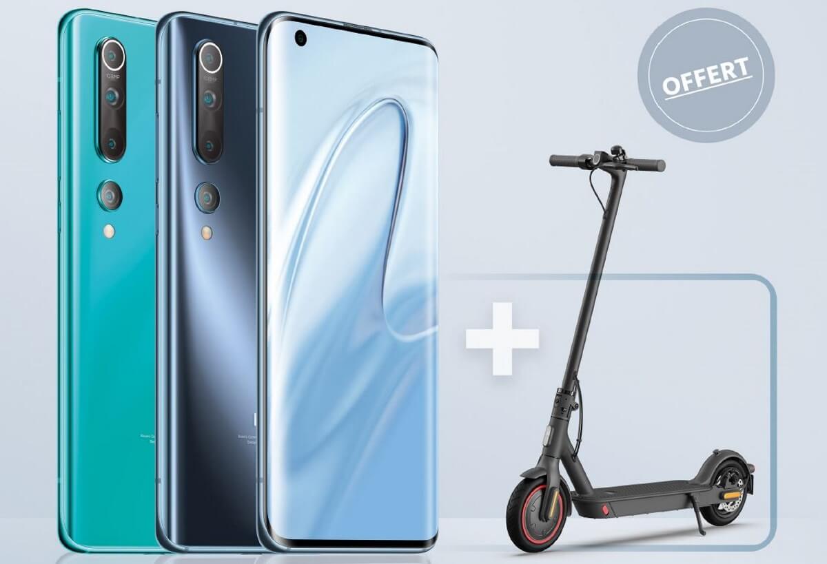 Promo Xiaomi MI 10 : 1€ avec un forfait Bouygues, une trottinette Xiaomi offerte avec un forfait SFR