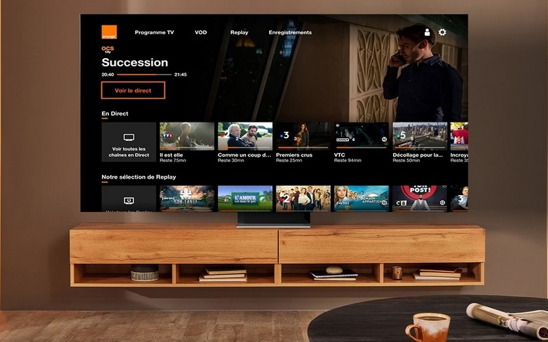 L'application tv d'Orange sur une smart tv Samsung