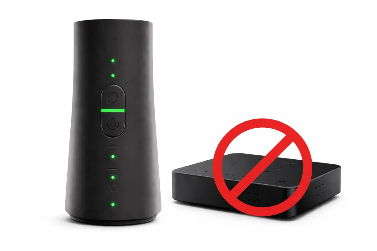 Le modem der la B and you pure fibre avec un decodeur TV barre