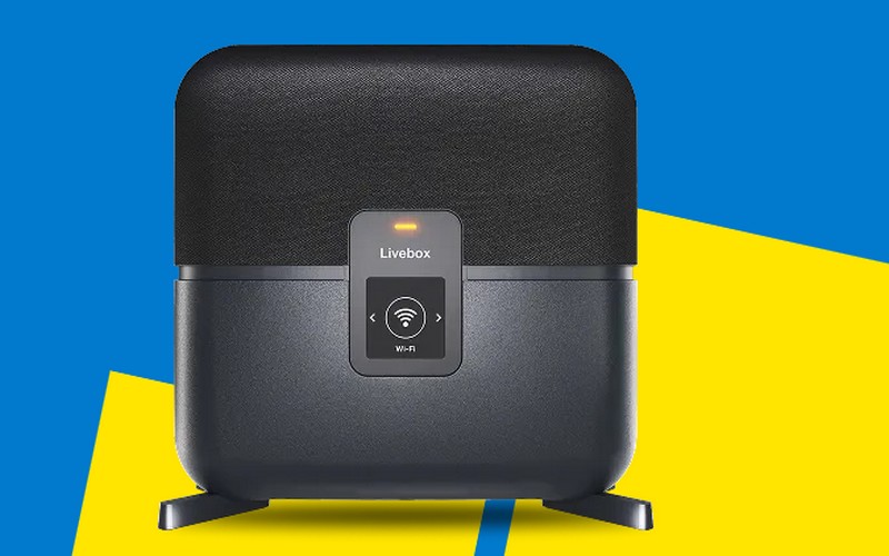 Boite Sosh avec un fonds jaune et bleu