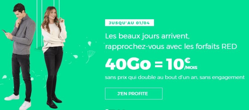 Forfait en promo : 10 euros tout rond pour 40 Go, le bon plan mobile de RED by SFR