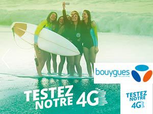 Bouygues propose de tester sa 4G avec pendant 1 mois, une carte SIM de 10 Go de données mobiles