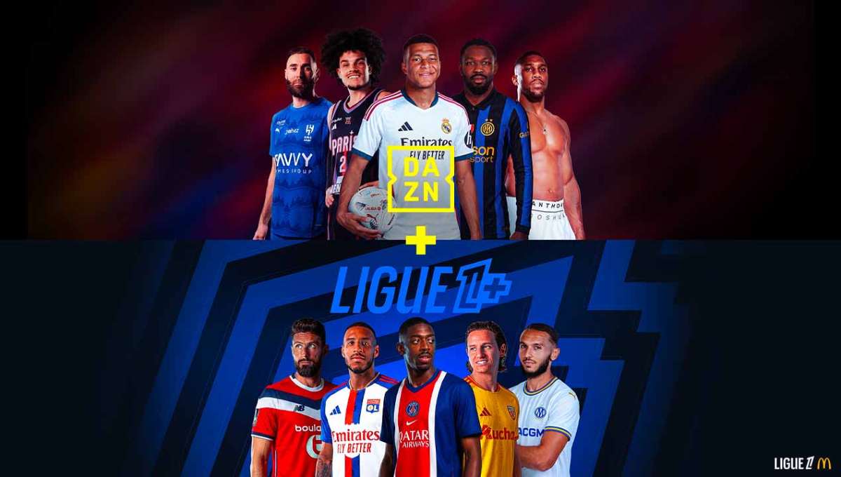 Un match de football diffusé sur la plateforme DAZN.