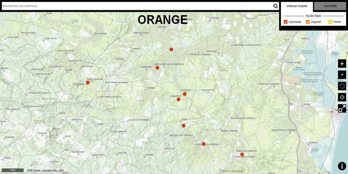 Antennes Orange en panne dans l'Aude
