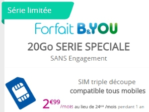 Dernières heures pour le forfait sans engagement BandYou 20Go à 2,99€/mois