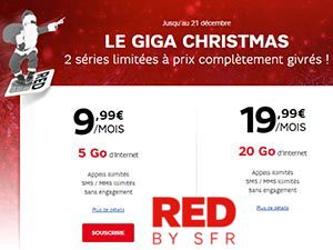Le retour des forfaits mobiles givrés RED by SFR pour Noël : 5Go ou 20Go !