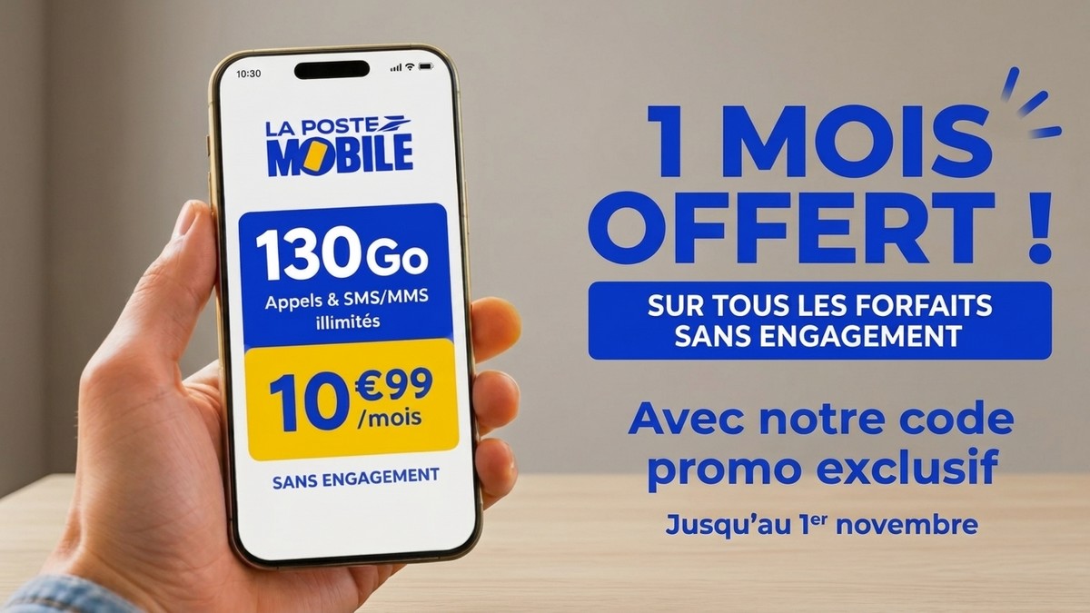 Un mois offert sur le forfait la Poste Mobile de votre choix avec le code promo ARIASE1