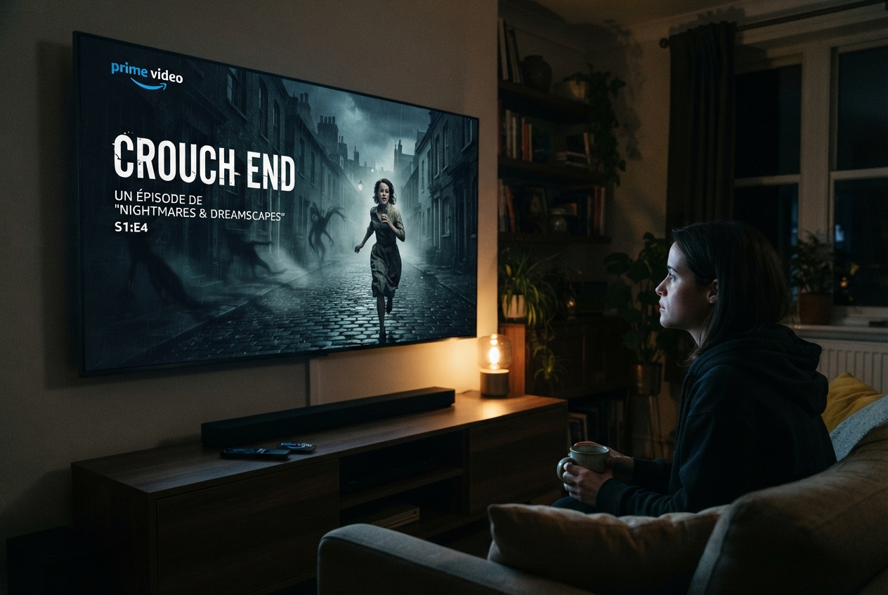 Affiche promotionnelle de l'adaptation télévisée de Crouch End sur Prime Video.