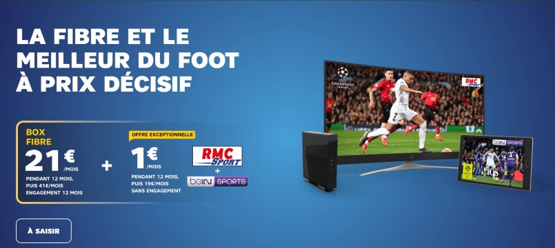 RMC Sport et beIN SPORTS à 1€/mois avec une box SFR : plus qu'une semaine pour en profiter