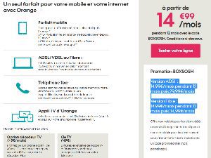 Bon plan Sosh -20€/mois sur les offres Mobile + Livebox fibre