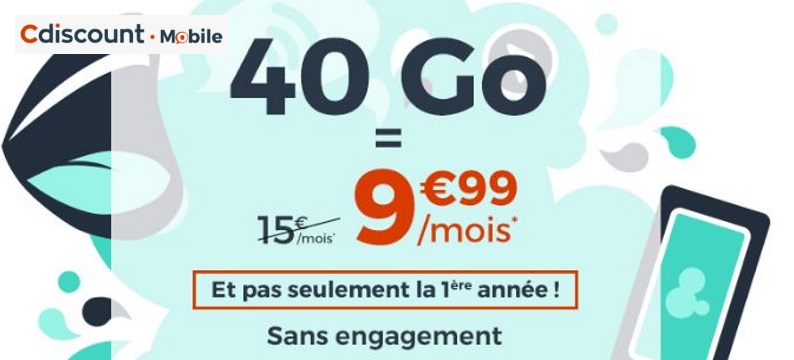 Forfait pas cher : 40 Go pour 10 € à vie, la nouvelle promo Cdiscount mobile