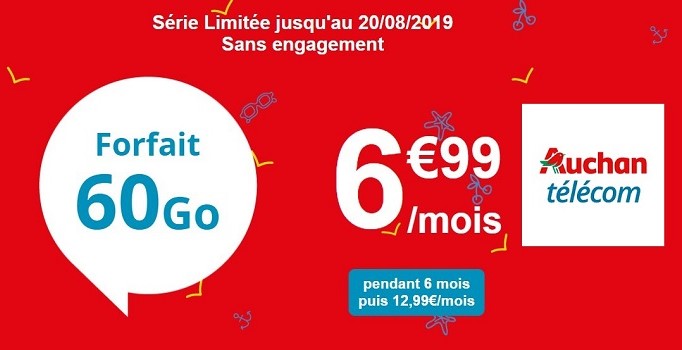 Forfait pas cher : l'offre d'Auchan Télécom à 6,99€/mois