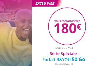 Promotion musclée B&You 50Go toujours à 9,99€/mois jusqu'au 27 mars 2017 !