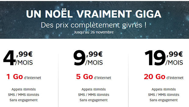 3 forfaits Big Data en Série Limitée chez RED by SFR : c'est déjà Noël !