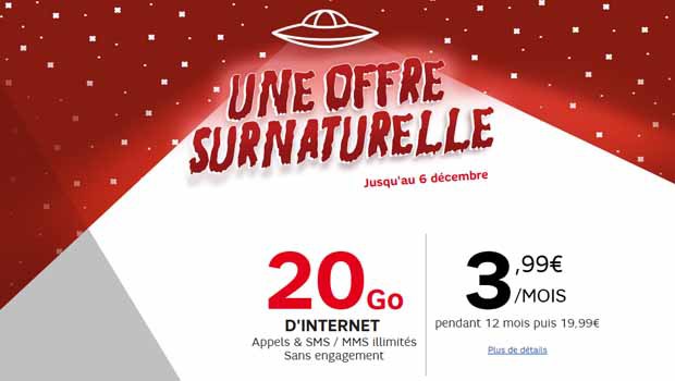 Vente flash de RED by SFR : 20Go pour 3.99 euros par mois