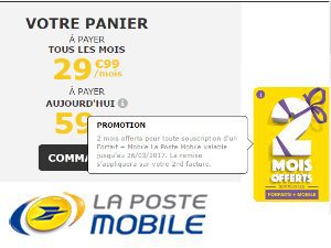 Deux mois offerts sur les forfaits La Poste Mobile avec achat d'un téléphone