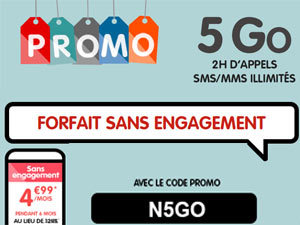 2 forfaits 5Go sans engagement Woot à petit prix chez NRJ Mobile