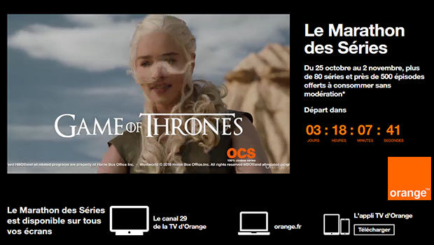 Saison 2 du Marathon Des Séries, du 25 octobre, pour les abonnés Orange TV et Sosh Mobile + Livebox